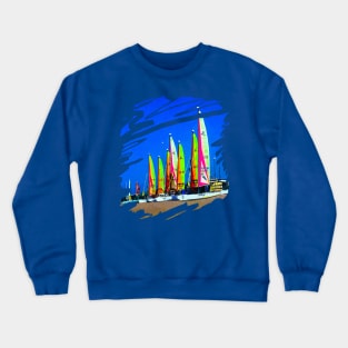 Multicolored sails against the sky Crewneck Sweatshirt